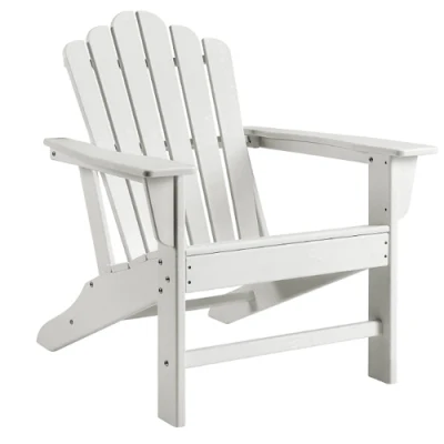 Lussuosa sedia Adirondack pieghevole in plastica HDPE bianca per esterni da giardino e patio in resina