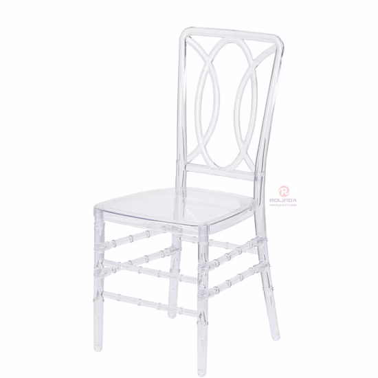 Sedia da sposa Chiavari trasparente in plastica trasparente in resina acrilica di vendita calda per eventi e feste