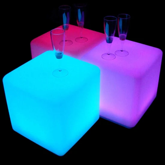 Sgabello da bar in plastica moderno illuminato portatile illuminato cubo di luce colorata luci da giardino esterne moderno